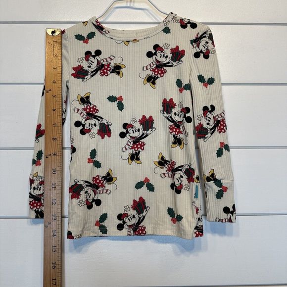 Posh Peanut Christmas Minnie Mouse Pajama Top 3T 4T Ribbed PJ Disney Bamboo FLAW - Picture 8 of 9